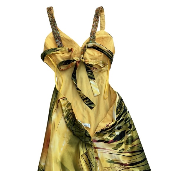 Faviana Couture Tropical Gown Size 2 Cutout Back Beaded Embellished Formal Prom - Picture 13 of 16